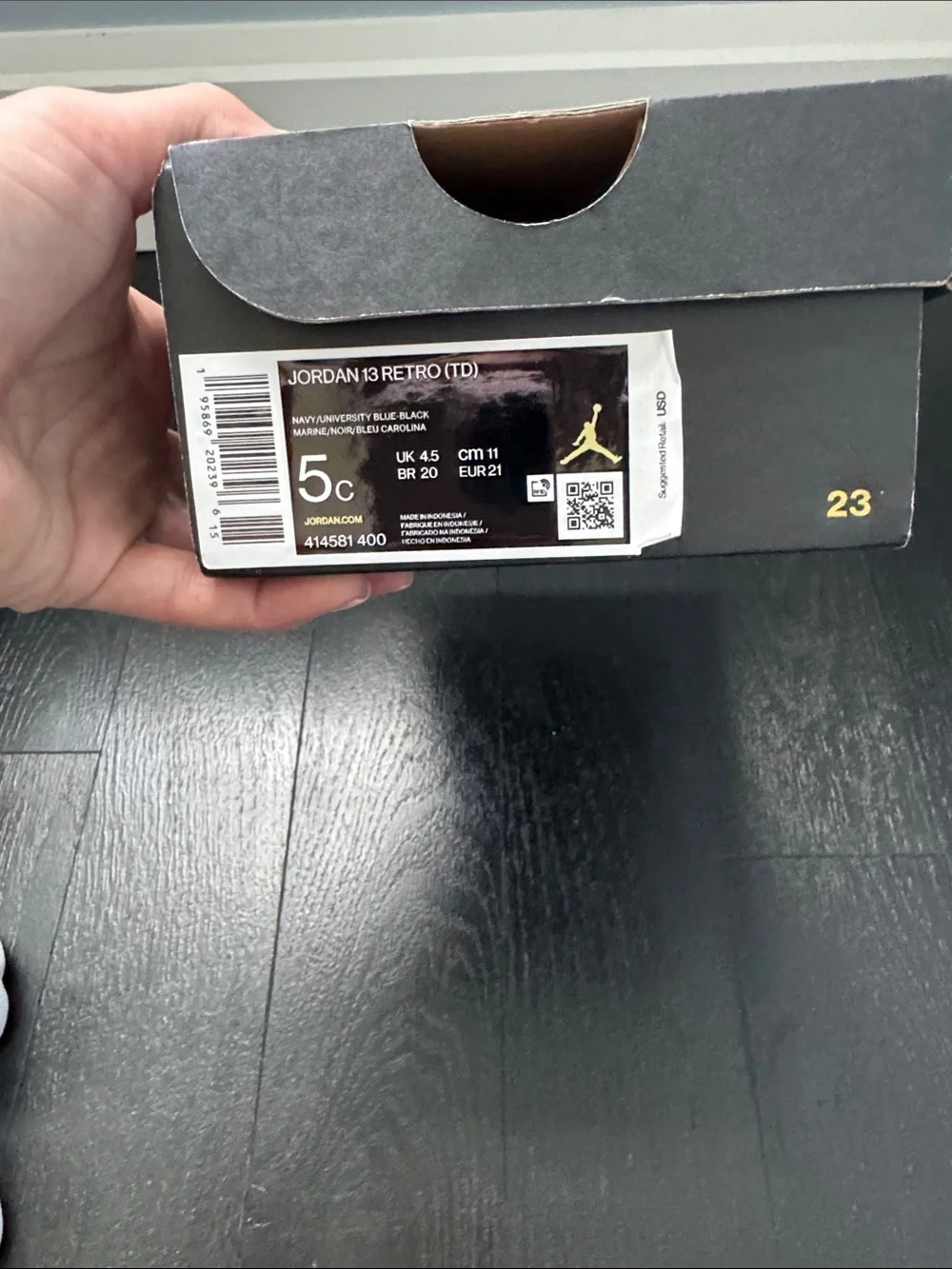 Jordan Kids Navy and Black Retro Sneakers